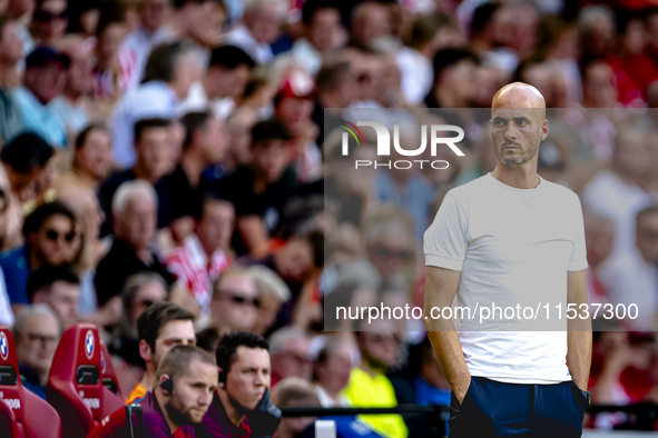 Go Ahead Eagles trainer Paul Simonis during the match PSV vs. Go Ahead Eagles at the Philips Stadium for the Dutch Eredivisie 4th round seas...