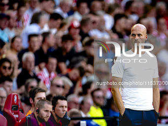 Go Ahead Eagles trainer Paul Simonis during the match PSV vs. Go Ahead Eagles at the Philips Stadium for the Dutch Eredivisie 4th round seas...