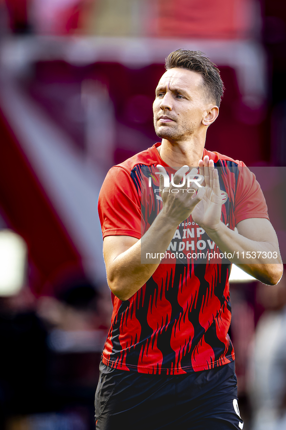 PSV player Luuk de Jong plays during the match PSV vs. Go Ahead Eagles at the Philips Stadium for the Dutch Eredivisie 4th round season 2024...