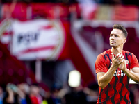 PSV player Luuk de Jong plays during the match PSV vs. Go Ahead Eagles at the Philips Stadium for the Dutch Eredivisie 4th round season 2024...