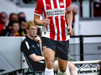 PSV player Luuk de Jong gets injured during the match PSV vs. Go Ahead Eagles at the Philips Stadium for the Dutch Eredivisie 4th round seas...