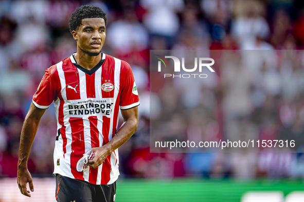 PSV player Malik Tillman plays during the match between PSV and Go Ahead Eagles at the Philips Stadium for the Dutch Eredivisie 4th round se...