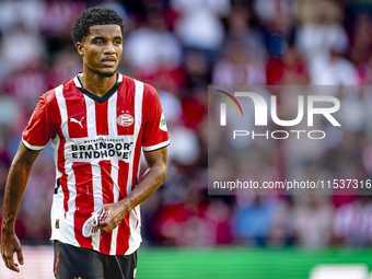 PSV player Malik Tillman plays during the match between PSV and Go Ahead Eagles at the Philips Stadium for the Dutch Eredivisie 4th round se...