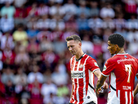 PSV player Luuk de Jong gets injured during the match PSV vs. Go Ahead Eagles at the Philips Stadium for the Dutch Eredivisie 4th round seas...