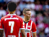 PSV player Luuk de Jong gets injured during the match PSV vs. Go Ahead Eagles at the Philips Stadium for the Dutch Eredivisie 4th round seas...