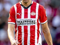 PSV player Luuk de Jong gets injured during the match PSV vs. Go Ahead Eagles at the Philips Stadium for the Dutch Eredivisie 4th round seas...