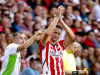 PSV player Luuk de Jong plays during the match PSV vs. Go Ahead Eagles at the Philips Stadium for the Dutch Eredivisie 4th round season 2024...