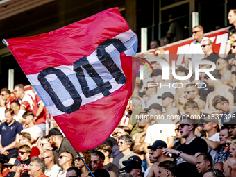 The atmosphere in the stadium during the match between PSV and Go Ahead Eagles at the Philips Stadium for the Dutch Eredivisie 4th round sea...