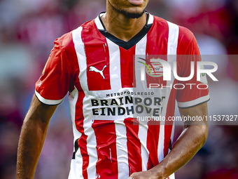 PSV player Malik Tillman plays during the match between PSV and Go Ahead Eagles at the Philips Stadium for the Dutch Eredivisie 4th round se...