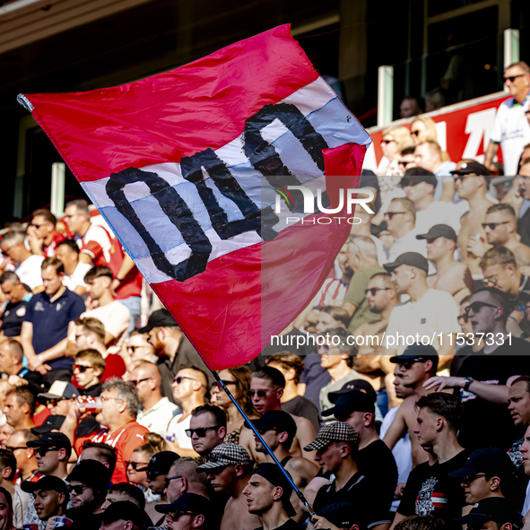 During the match between PSV and Go Ahead Eagles at the Philips Stadium for the Dutch Eredivisie 4th round season 2024-2025 in Eindhoven, Ne...