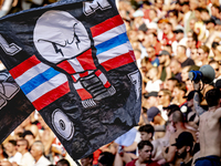 The atmosphere in the stadium during the match between PSV and Go Ahead Eagles at the Philips Stadium for the Dutch Eredivisie 4th round sea...