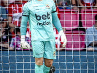 Go Ahead Eagles goalkeeper Luca Plogmann plays during the match PSV vs. Go Ahead Eagles at the Philips Stadium for the Dutch Eredivisie 4th...