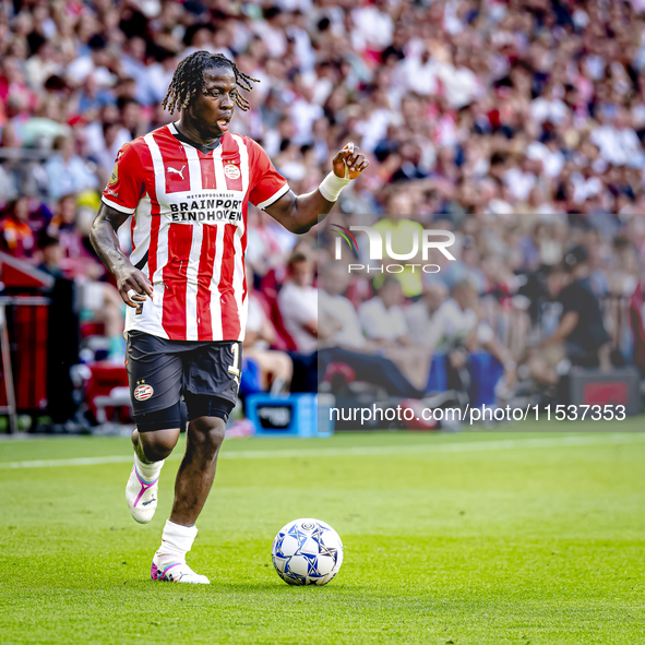 PSV player Johan Bakayoko plays during the match PSV vs. Go Ahead Eagles at the Philips Stadium for the Dutch Eredivisie 4th round season 20...