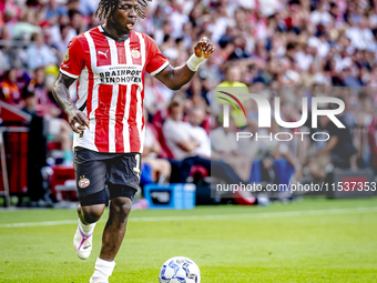 PSV player Johan Bakayoko plays during the match PSV vs. Go Ahead Eagles at the Philips Stadium for the Dutch Eredivisie 4th round season 20...