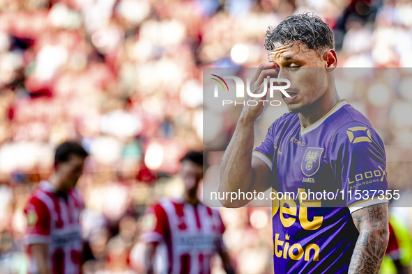 Go Ahead Eagles player Dean James during the match PSV - Go Ahead Eagles at the Philips Stadium for the Dutch Eredivisie 4th round season 20...