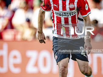 PSV player Hirving Lozano plays during the match PSV vs. Go Ahead Eagles at the Philips Stadium for the Dutch Eredivisie 4th round season 20...