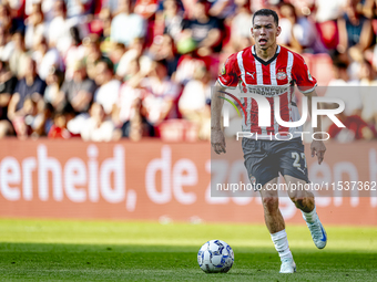 PSV player Hirving Lozano plays during the match PSV vs. Go Ahead Eagles at the Philips Stadium for the Dutch Eredivisie 4th round season 20...