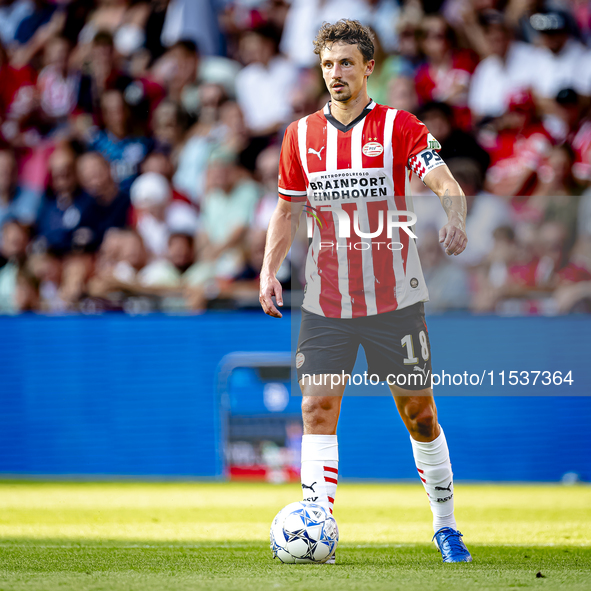 PSV player Olivier Boscagli during the match PSV vs. Go Ahead Eagles at the Philips Stadium for the Dutch Eredivisie 4th round season 2024-2...