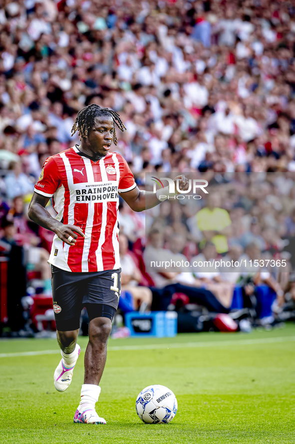 PSV player Johan Bakayoko plays during the match PSV vs. Go Ahead Eagles at the Philips Stadium for the Dutch Eredivisie 4th round season 20...