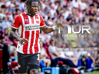 PSV player Johan Bakayoko plays during the match PSV vs. Go Ahead Eagles at the Philips Stadium for the Dutch Eredivisie 4th round season 20...