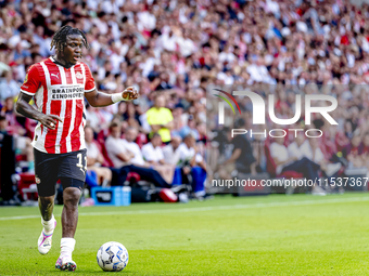 PSV player Johan Bakayoko plays during the match PSV vs. Go Ahead Eagles at the Philips Stadium for the Dutch Eredivisie 4th round season 20...