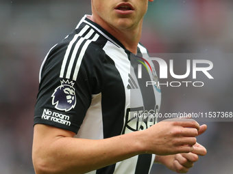 Newcastle United's Harvey Barnes during the Premier League match between Newcastle United and Tottenham Hotspur at St. James's Park in Newca...