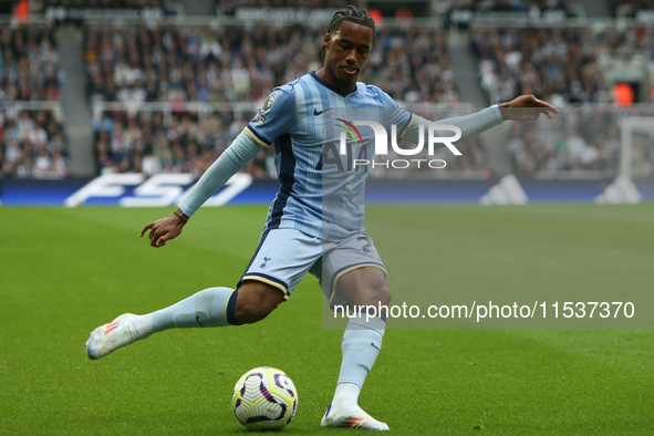 Tottenham Hotspur's Wilson Odobert during the Premier League match between Newcastle United and Tottenham Hotspur at St. James's Park in New...