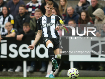 Newcastle United's Emil Krafth during the Premier League match between Newcastle United and Tottenham Hotspur at St. James's Park in Newcast...