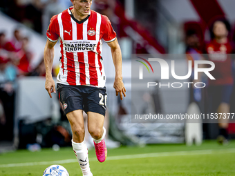 PSV player Guus Til during the match PSV vs. Go Ahead Eagles at the Philips Stadium for the Dutch Eredivisie 4th round season 2024-2025 in E...