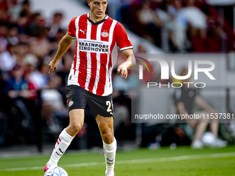 PSV player Guus Til during the match PSV vs. Go Ahead Eagles at the Philips Stadium for the Dutch Eredivisie 4th round season 2024-2025 in E...