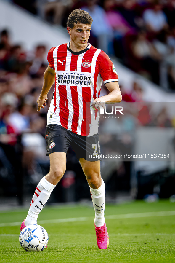 PSV player Guus Til during the match PSV vs. Go Ahead Eagles at the Philips Stadium for the Dutch Eredivisie 4th round season 2024-2025 in E...