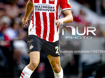 PSV player Guus Til during the match PSV vs. Go Ahead Eagles at the Philips Stadium for the Dutch Eredivisie 4th round season 2024-2025 in E...