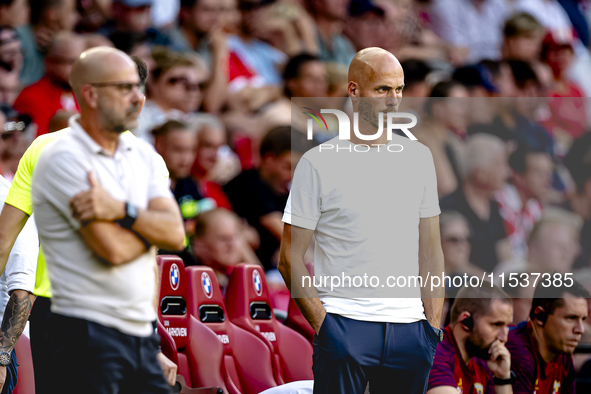 Go Ahead Eagles trainer Paul Simonis during the match PSV vs. Go Ahead Eagles at the Philips Stadium for the Dutch Eredivisie 4th round seas...