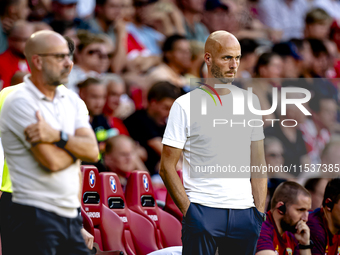 Go Ahead Eagles trainer Paul Simonis during the match PSV vs. Go Ahead Eagles at the Philips Stadium for the Dutch Eredivisie 4th round seas...