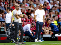 PSV trainer Peter Bosz during the match between PSV and Go Ahead Eagles at the Philips Stadium for the Dutch Eredivisie 4th round season 202...