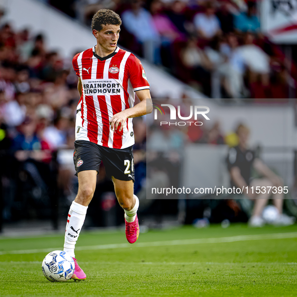 PSV player Guus Til during the match PSV vs. Go Ahead Eagles at the Philips Stadium for the Dutch Eredivisie 4th round season 2024-2025 in E...