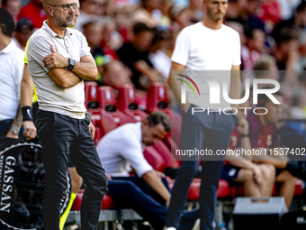 PSV trainer Peter Bosz during the match between PSV and Go Ahead Eagles at the Philips Stadium for the Dutch Eredivisie 4th round season 202...