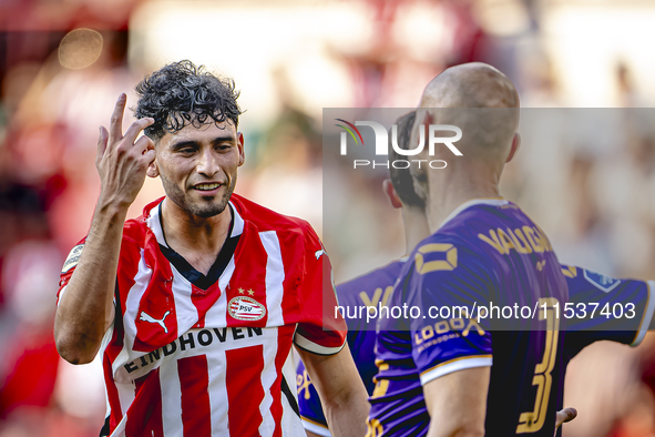 PSV player Ricardo Pepi during the match PSV vs. Go Ahead Eagles at the Philips Stadium for the Dutch Eredivisie 4th round season 2024-2025...