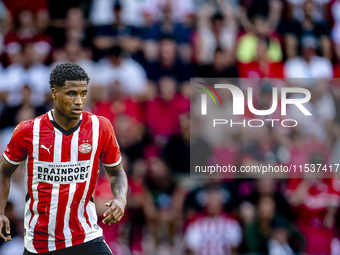 PSV player Ryan Flamingo during the match PSV vs. Go Ahead Eagles at the Philips Stadium for the Dutch Eredivisie 4th round season 2024-2025...