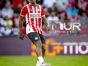 PSV player Ryan Flamingo during the match PSV vs. Go Ahead Eagles at the Philips Stadium for the Dutch Eredivisie 4th round season 2024-2025...