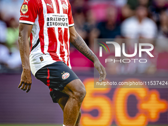 PSV player Ryan Flamingo during the match PSV vs. Go Ahead Eagles at the Philips Stadium for the Dutch Eredivisie 4th round season 2024-2025...