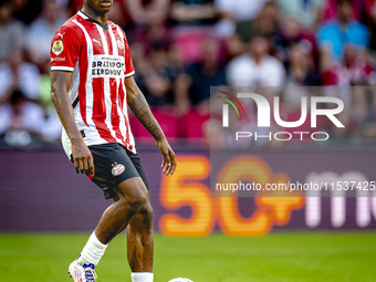 PSV player Ryan Flamingo during the match PSV vs. Go Ahead Eagles at the Philips Stadium for the Dutch Eredivisie 4th round season 2024-2025...