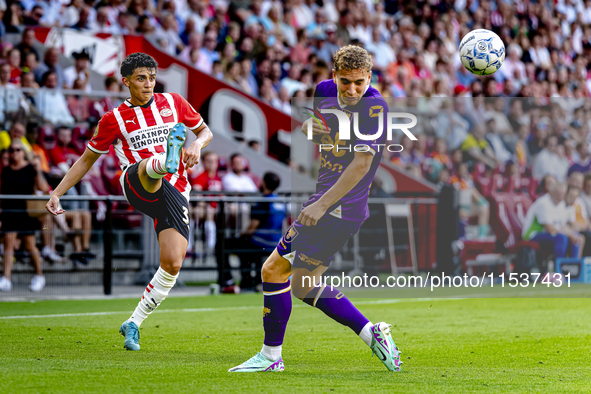 PSV player Richard Ledezma during the match between PSV and Go Ahead Eagles at the Philips Stadium for the Dutch Eredivisie 4th round season...