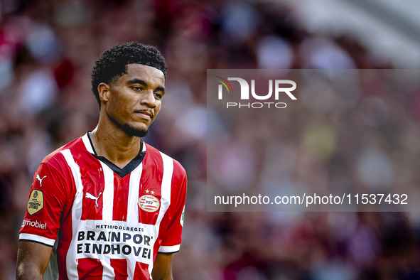 PSV player Malik Tillman plays during the match between PSV and Go Ahead Eagles at the Philips Stadium for the Dutch Eredivisie 4th round se...