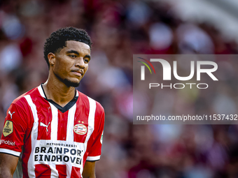 PSV player Malik Tillman plays during the match between PSV and Go Ahead Eagles at the Philips Stadium for the Dutch Eredivisie 4th round se...