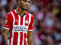 PSV player Malik Tillman plays during the match between PSV and Go Ahead Eagles at the Philips Stadium for the Dutch Eredivisie 4th round se...