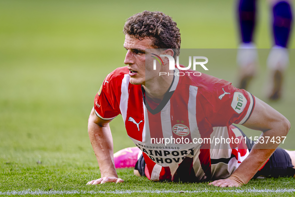 PSV player Guus Til during the match PSV vs. Go Ahead Eagles at the Philips Stadium for the Dutch Eredivisie 4th round season 2024-2025 in E...