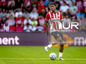 PSV player Ryan Flamingo during the match PSV vs. Go Ahead Eagles at the Philips Stadium for the Dutch Eredivisie 4th round season 2024-2025...