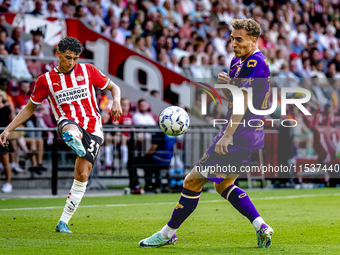 PSV player Richard Ledezma during the match between PSV and Go Ahead Eagles at the Philips Stadium for the Dutch Eredivisie 4th round season...