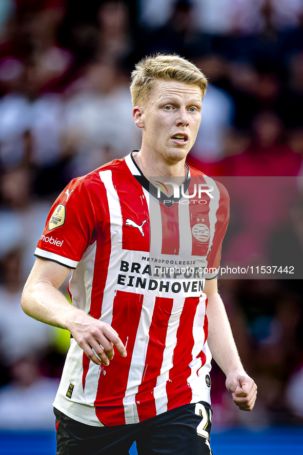 PSV player Jerdy Schouten during the match PSV vs. Go Ahead Eagles at the Philips Stadium for the Dutch Eredivisie 4th round season 2024-202...